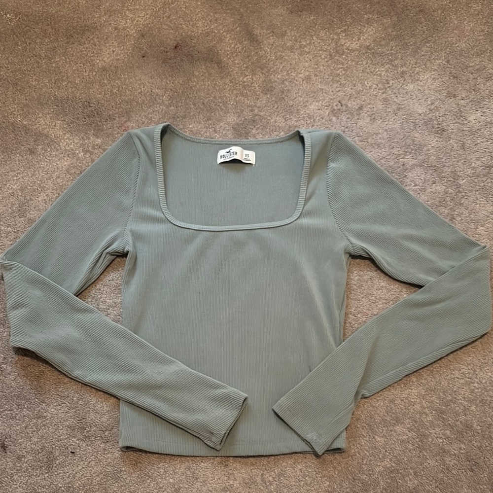 Hollister Green Fitted Long Sleeve Bodysuit